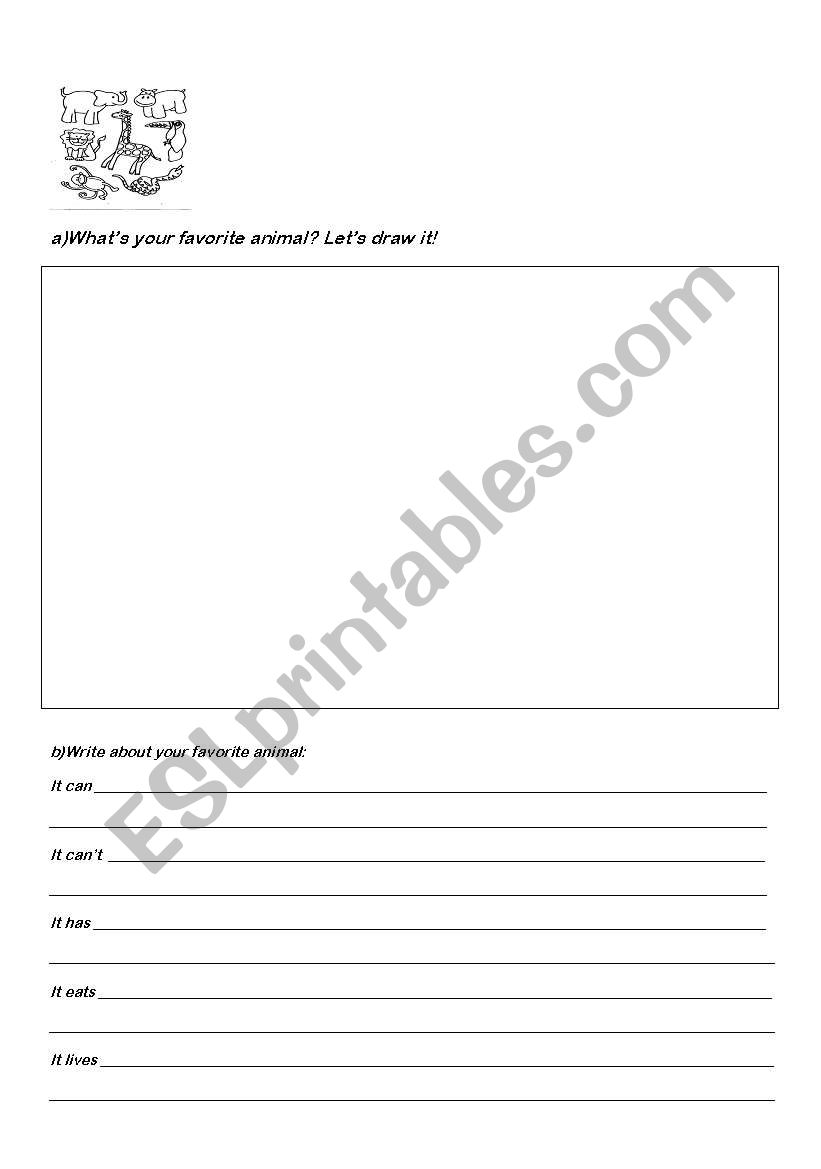 Favorite animal worksheet