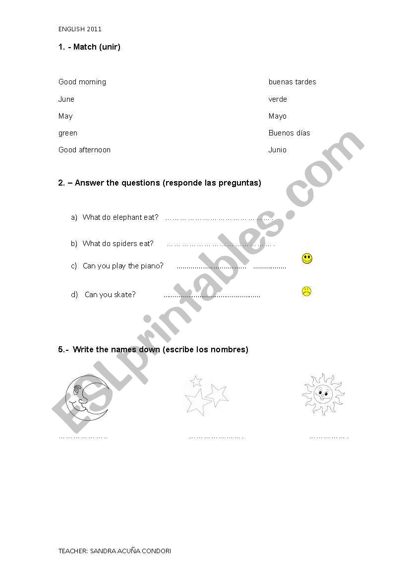 EXAM worksheet