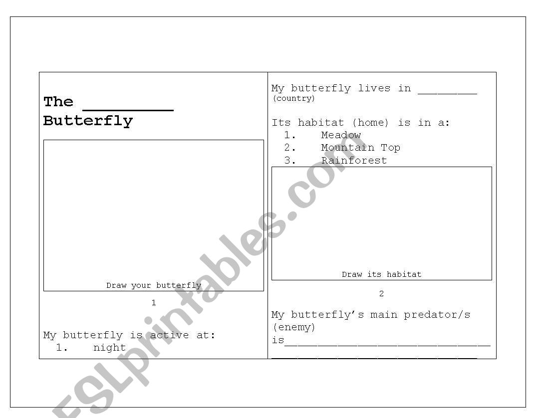 Mini Project: The Butterfly worksheet