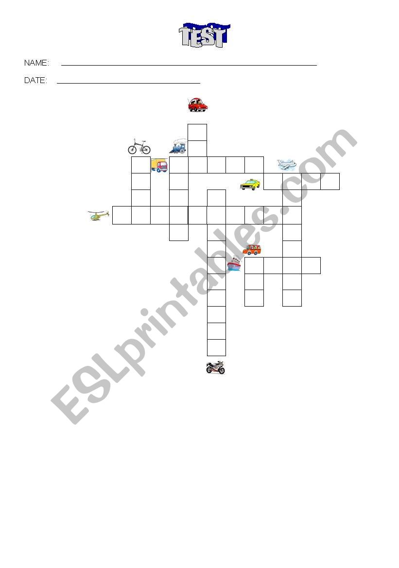 transportation worksheet