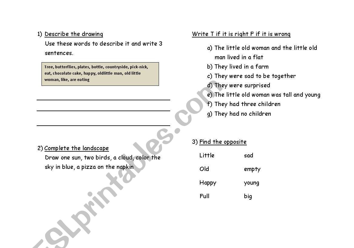 THE GINGERBREAD MAN 1ST PART worksheet