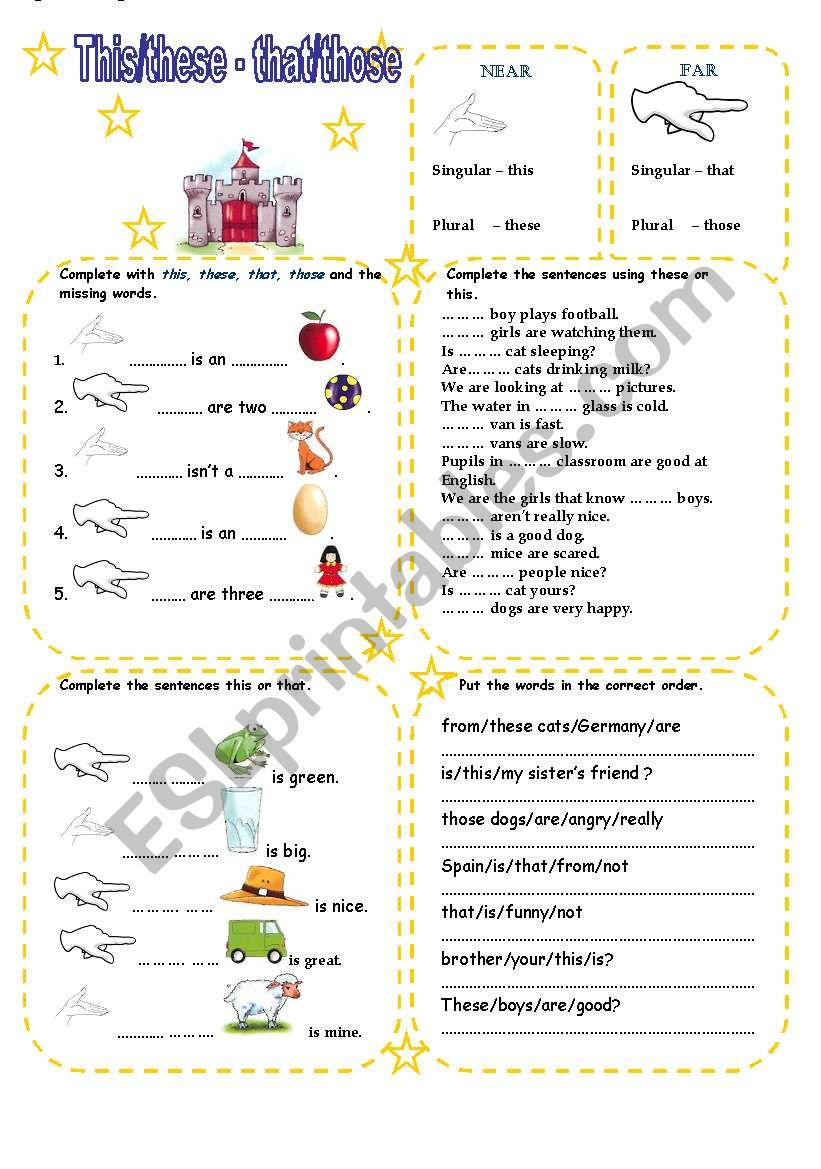 demonstrative articles worksheet