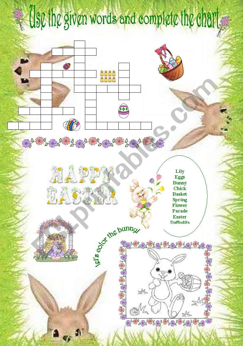 Easter crossword worksheet