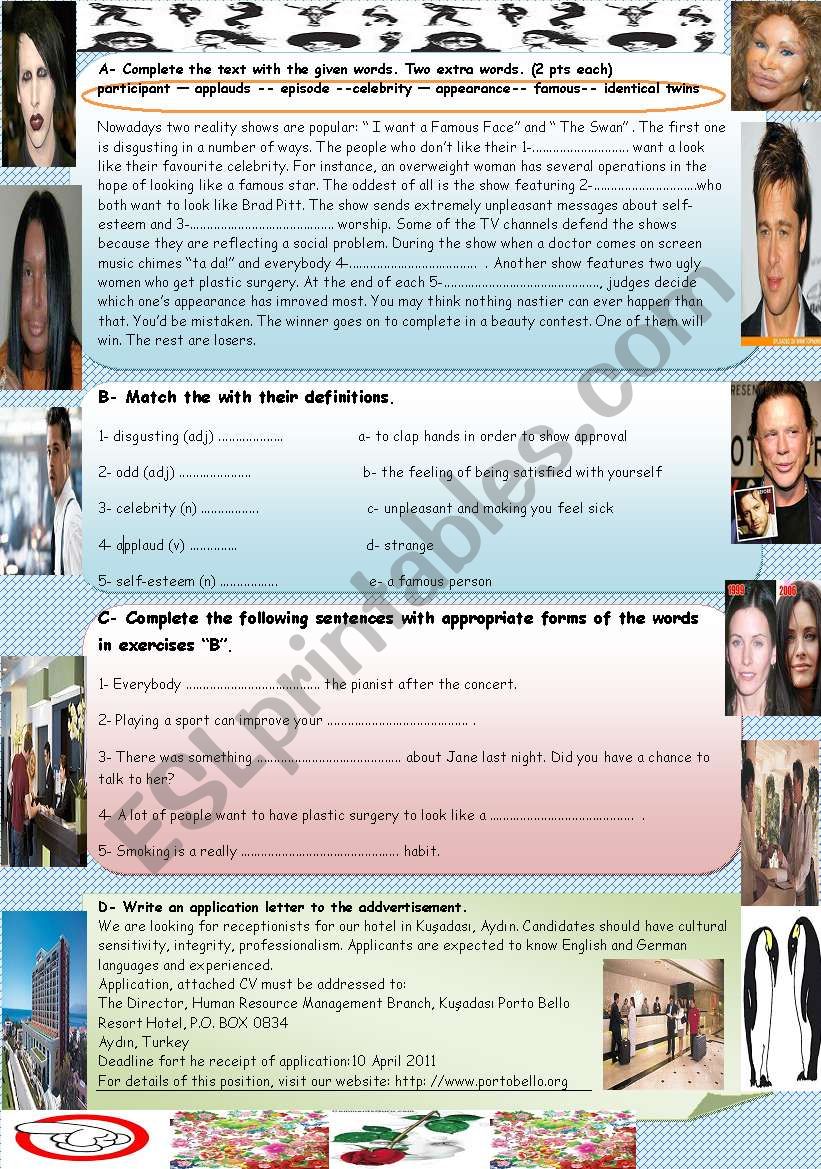Reading & Writing ---Key worksheet