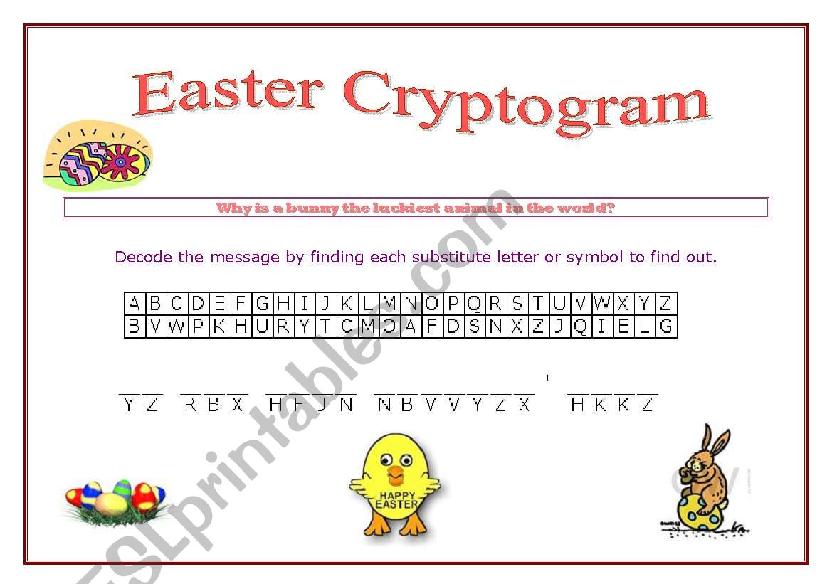 Easter Cryptogram worksheet