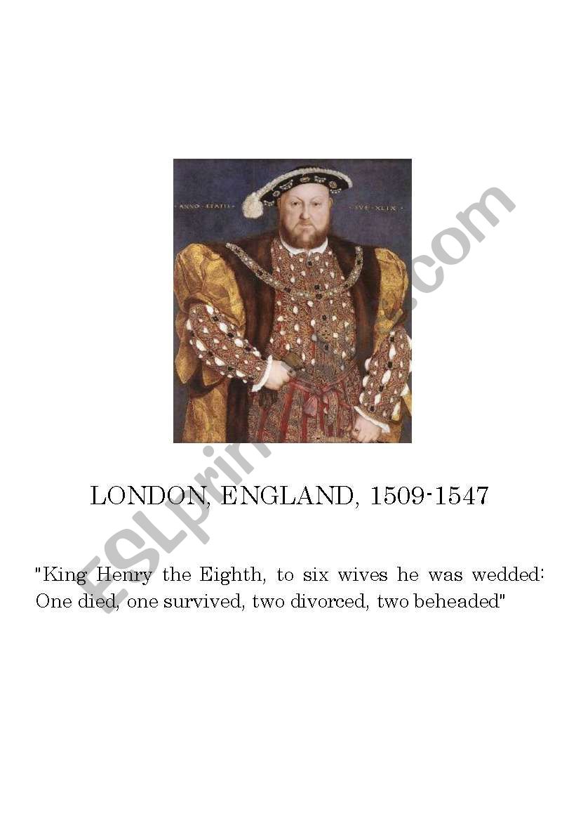 Henry the VIII worksheet
