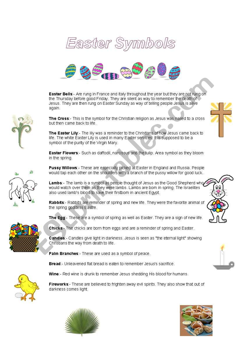 Easter Symbols worksheet