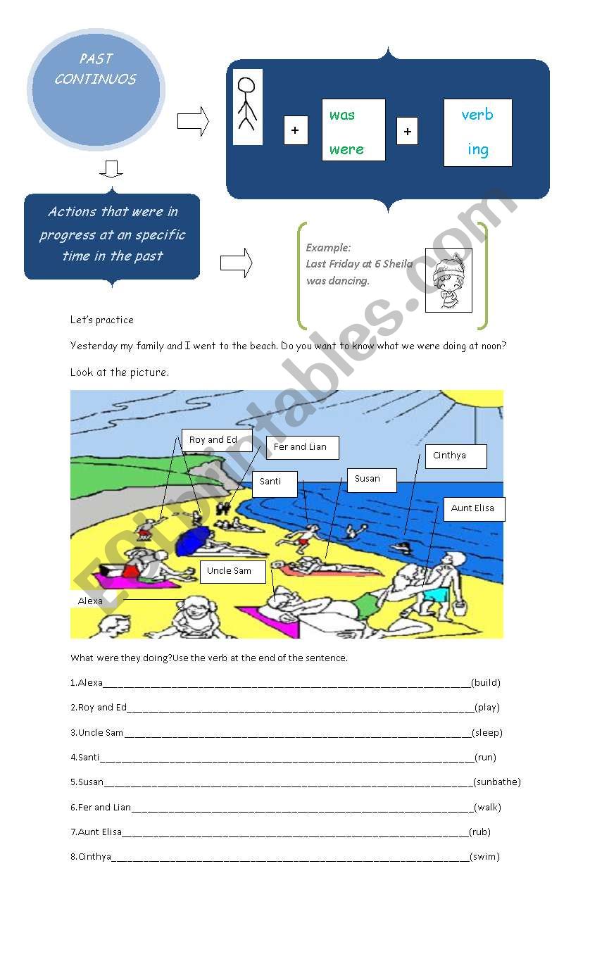 Past continuous worksheet