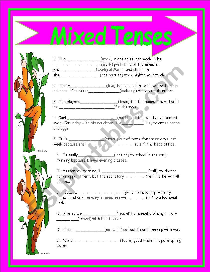 MIXED TENSES worksheet