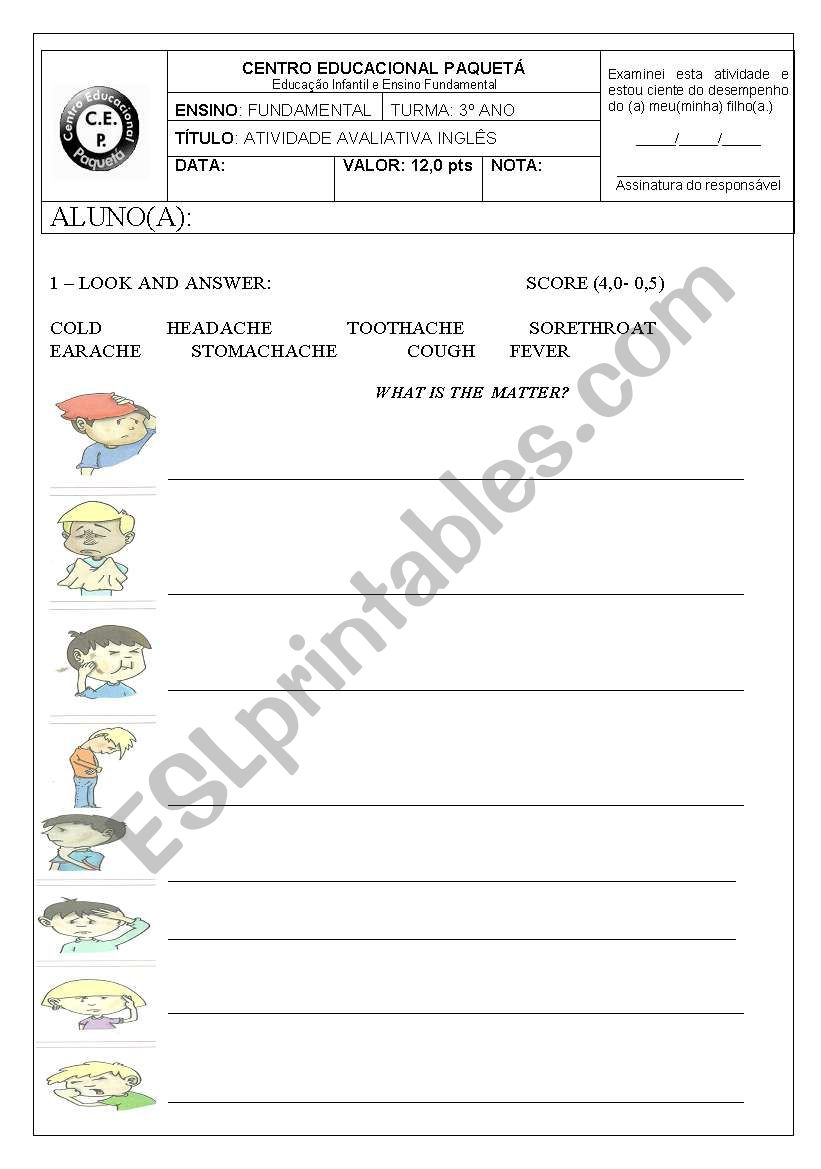 whats the matter? worksheet