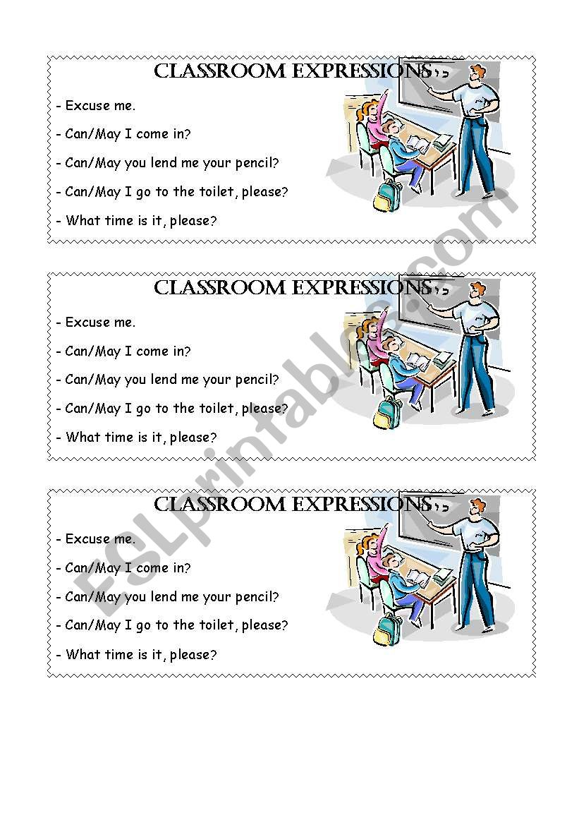 Classroom Expressions worksheet
