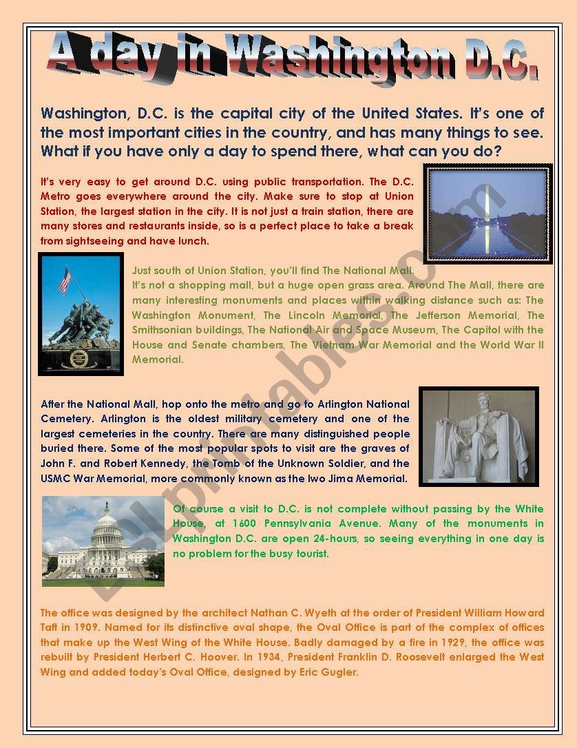 VISIT WASHINGTON D.C. IN ONE DAY !!!!