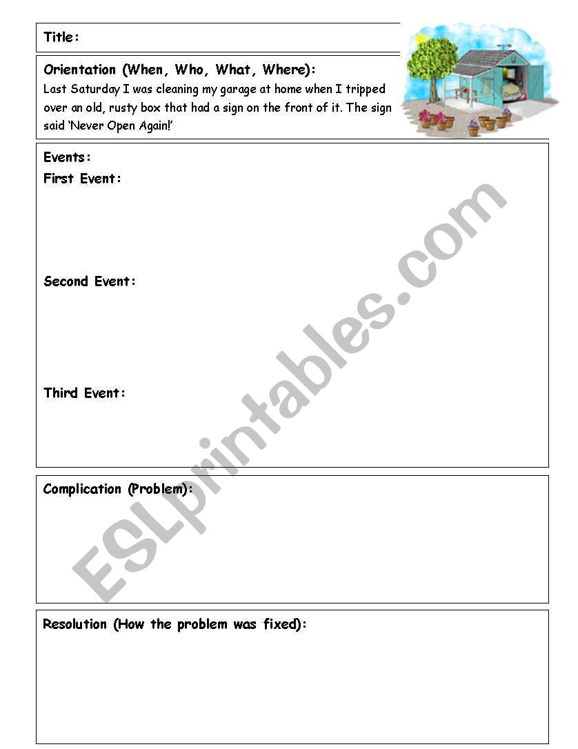 Narrative Template  worksheet