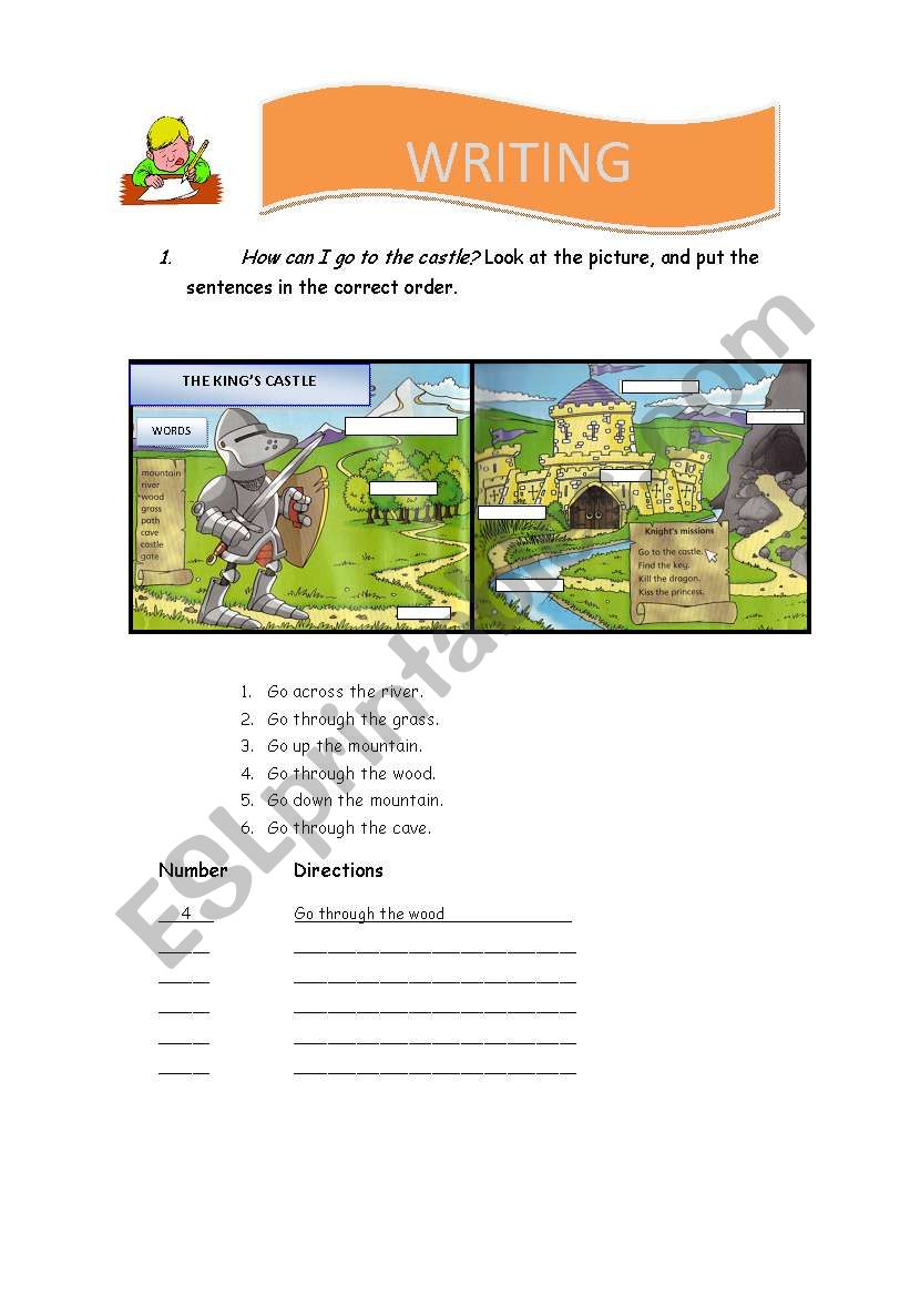 Giving Directions worksheet