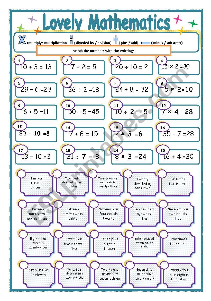 BASIC MATHAMETICS worksheet