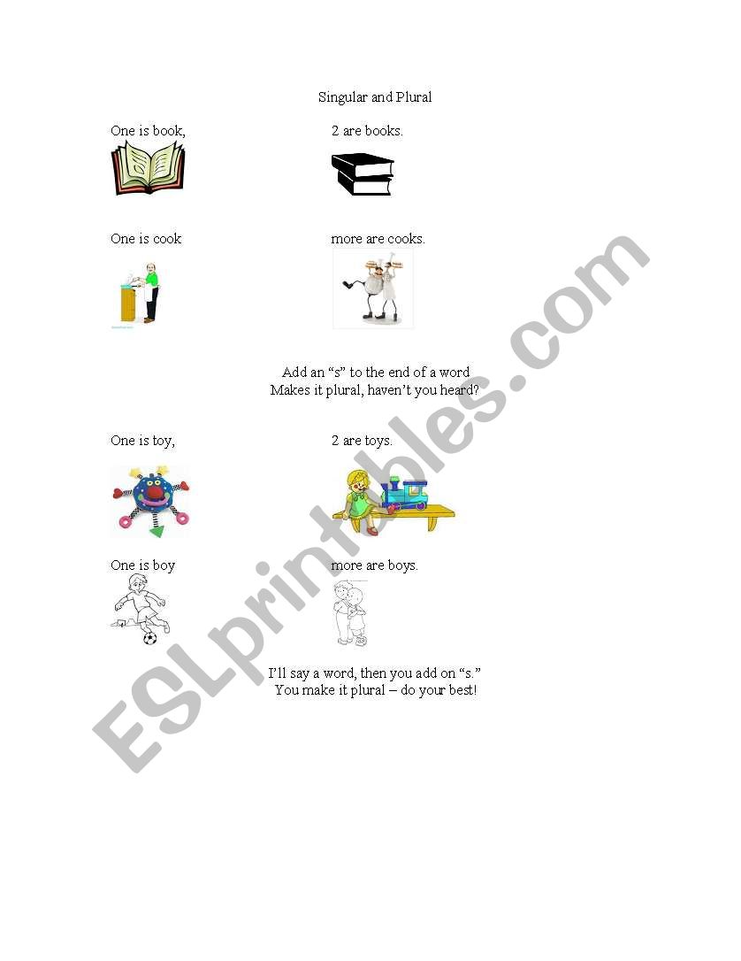 Singular and Plural worksheet