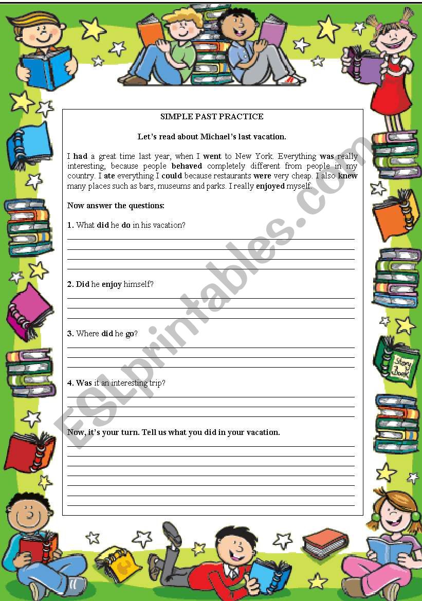 Simple Past Practice worksheet