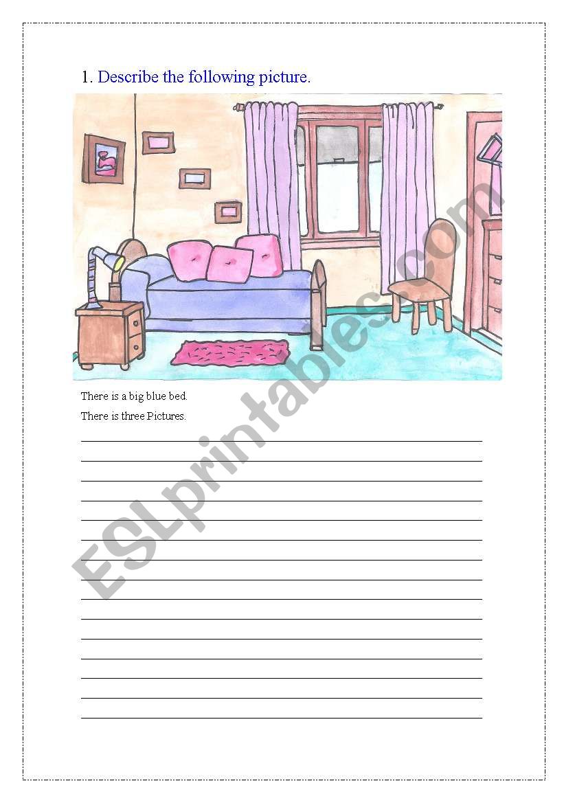 describe the picture worksheet