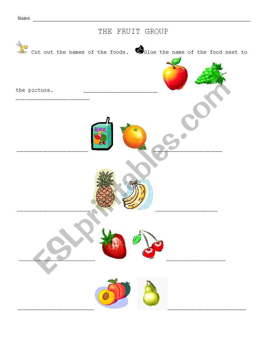 THe Fruit Group worksheet
