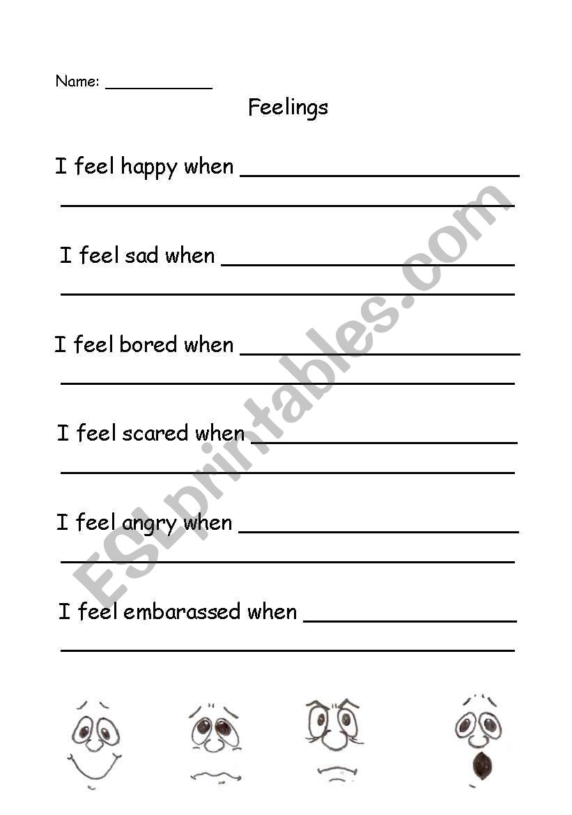 Feelings worksheet