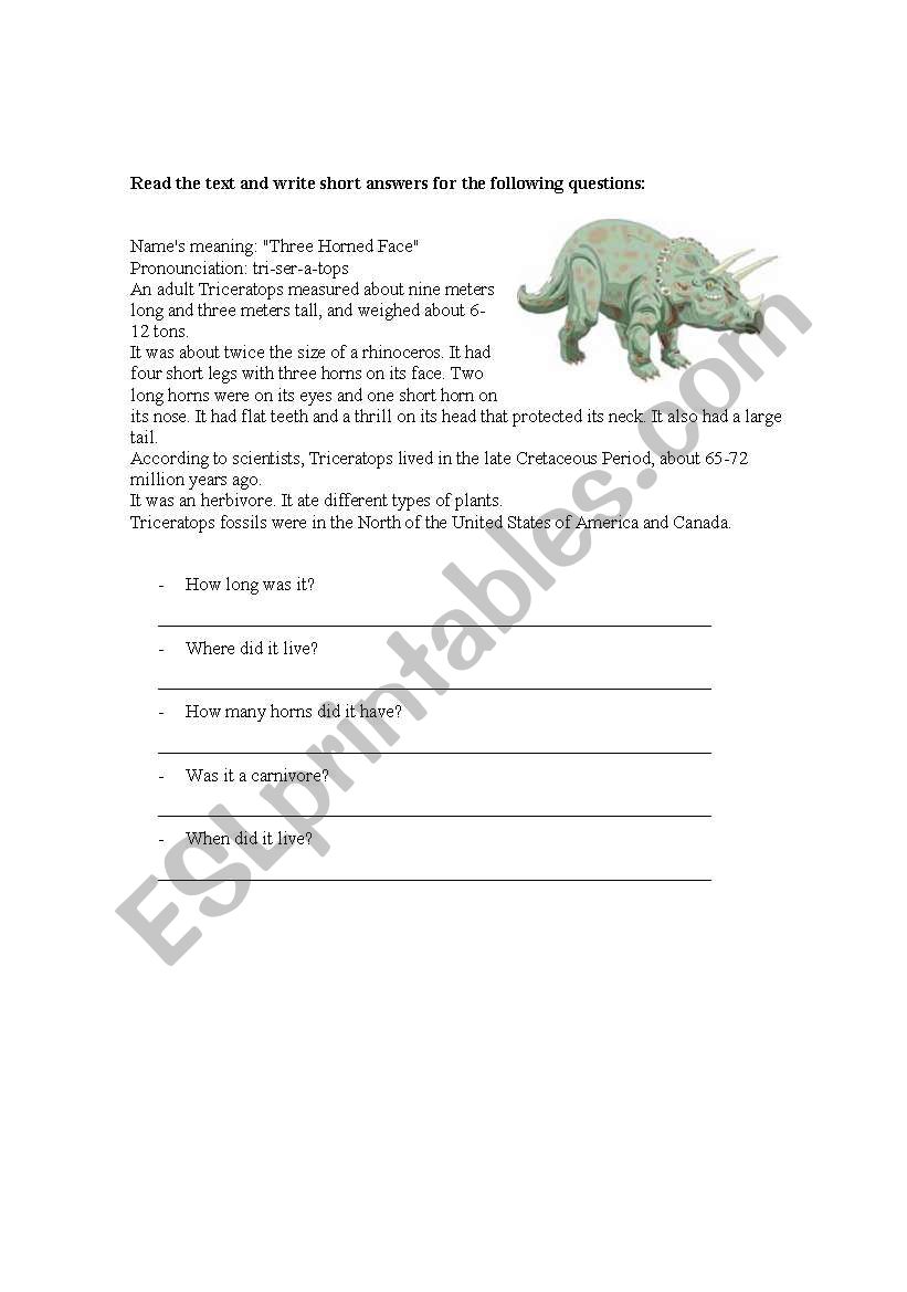 short reading comprehension worksheet