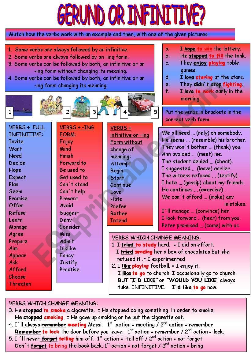 Gerund or Infinitive? worksheet