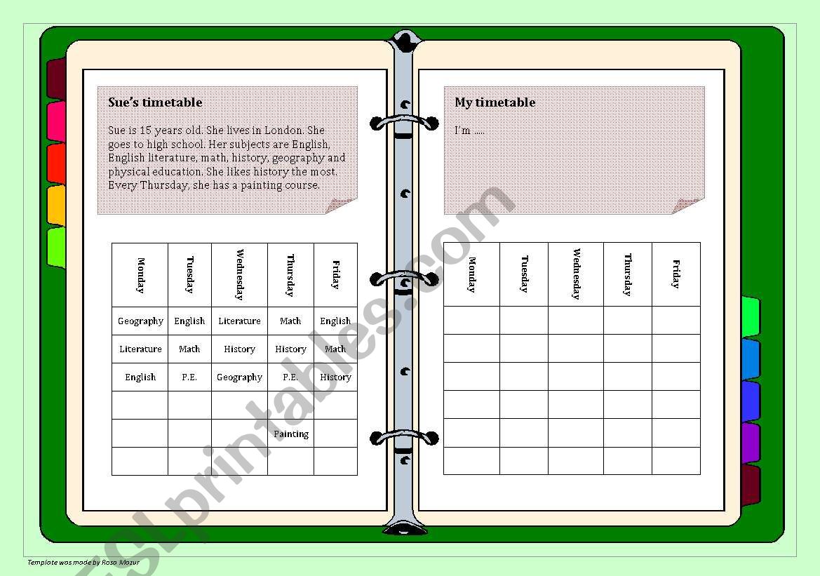 Comparing timetables worksheet