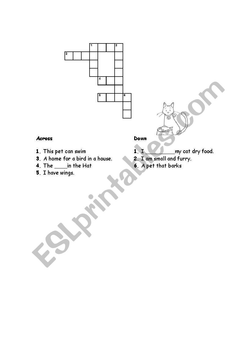 Crossword Animals worksheet