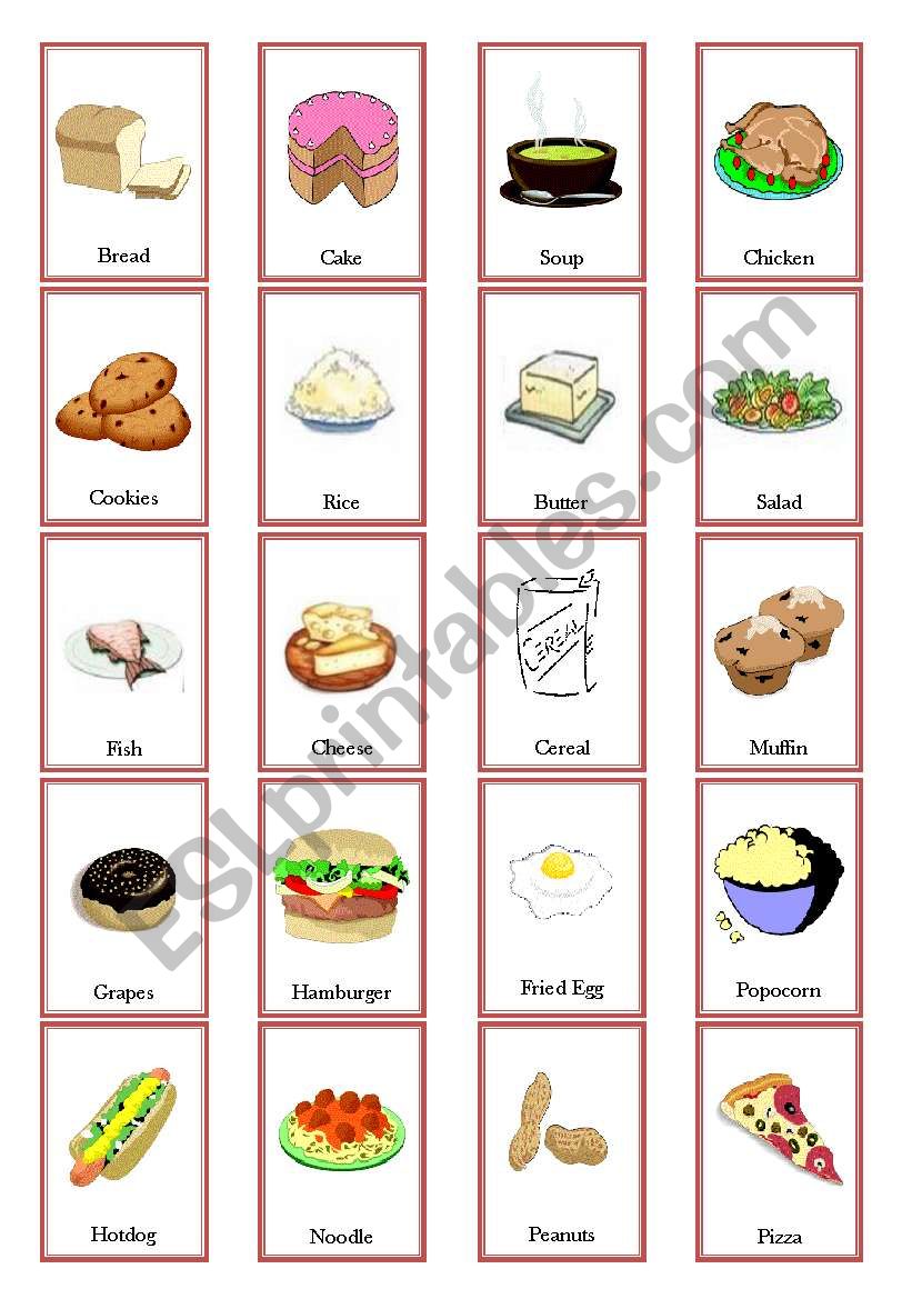 foods worksheet