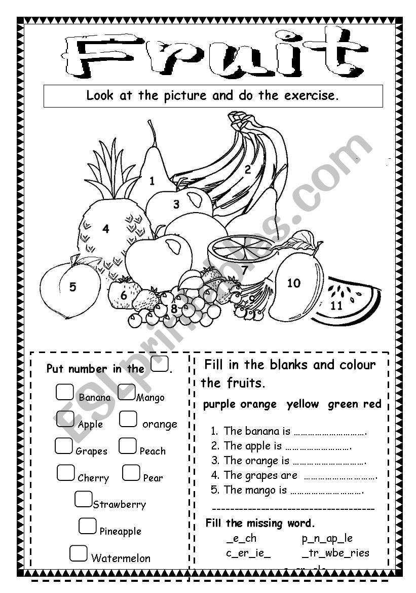 Fruit worksheet