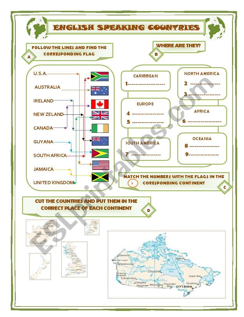 ENGLISH SPEAKING COUNTRIES 1/2