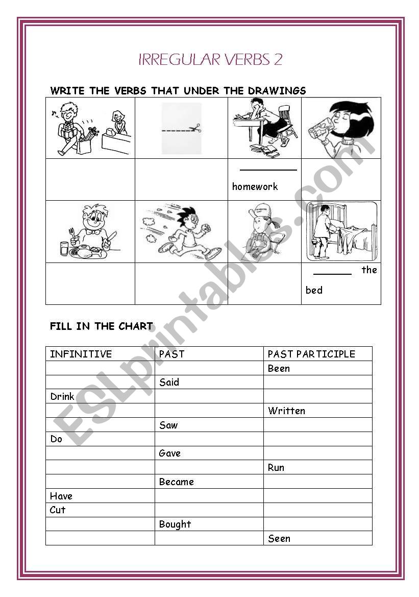 IRREGULAR VERBS worksheet