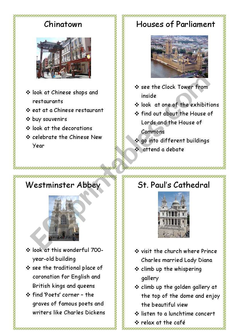 London sights 4/6 worksheet