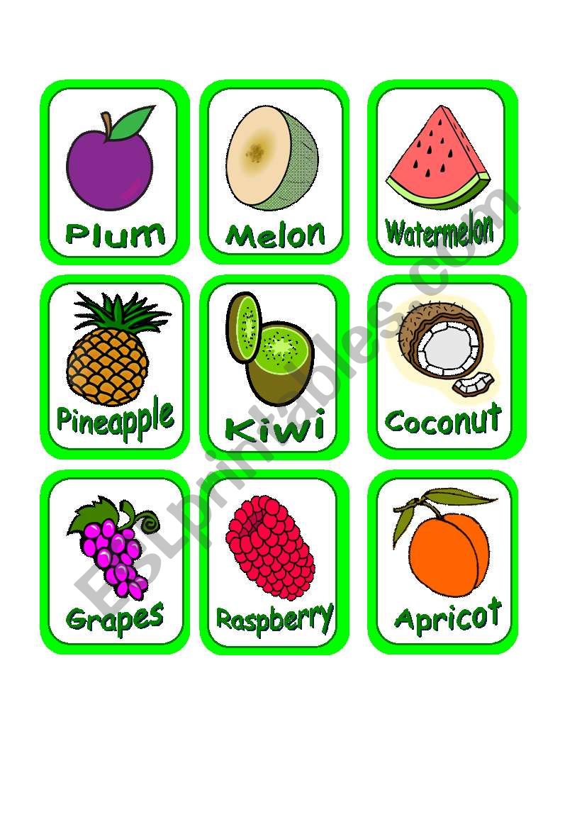 Fruits memory game (part 2 of 2 ) Fully editable