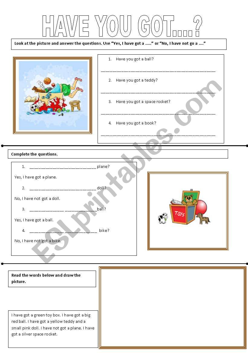 Have you got.... worksheet