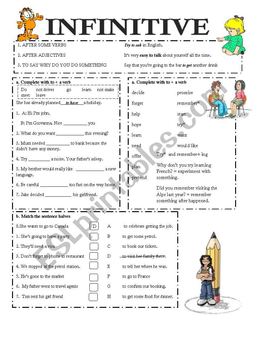 INFINITIVE worksheet