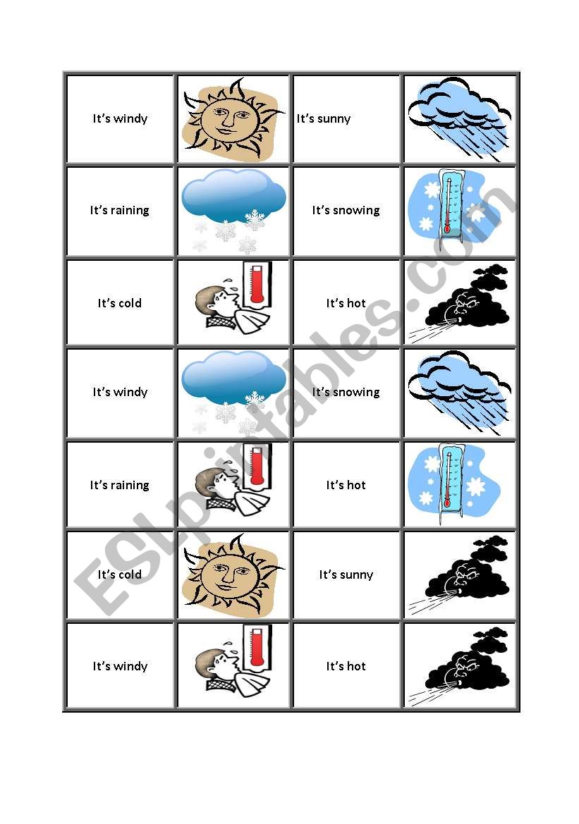 Weather dominoes worksheet