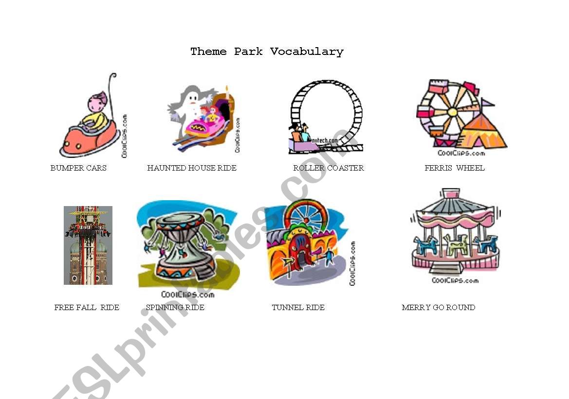 theme park worksheet