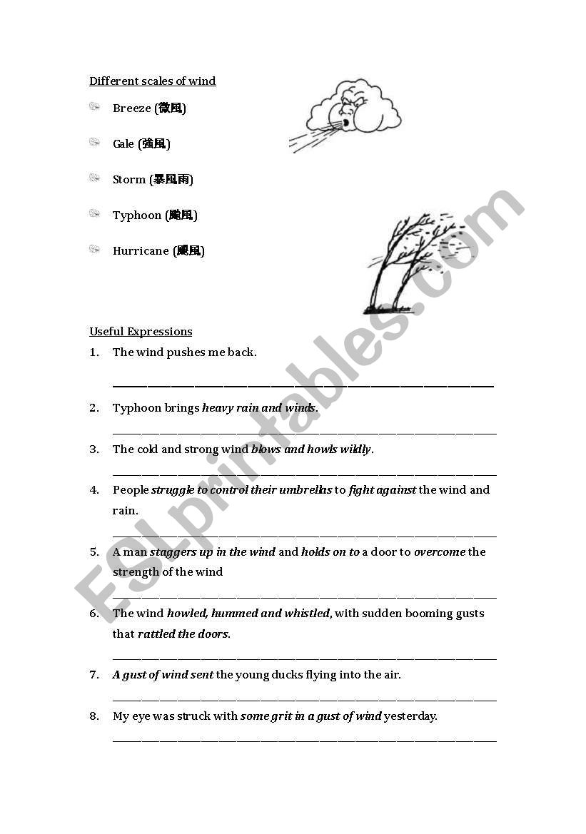 Description of Wind worksheet