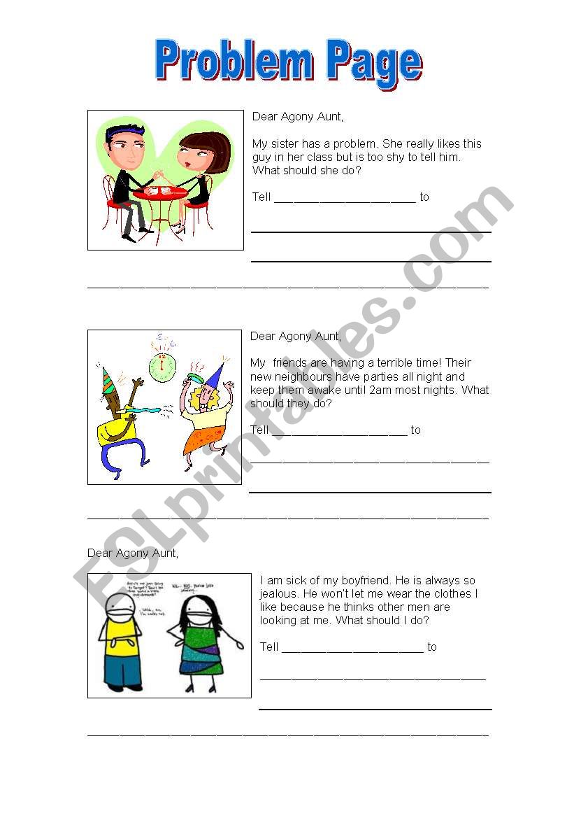 Teen Problem Page - choosing to use the correct object pronoun