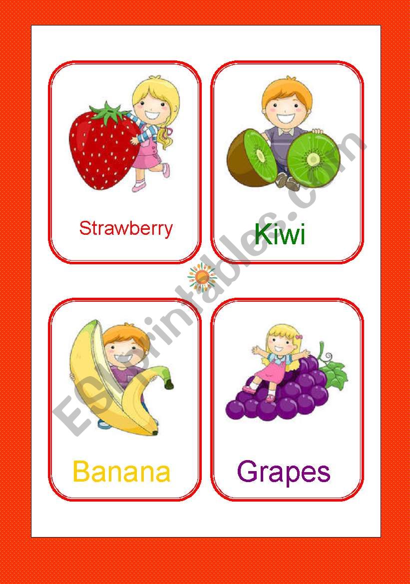 Fruits and vegtables flash-cards 1/2