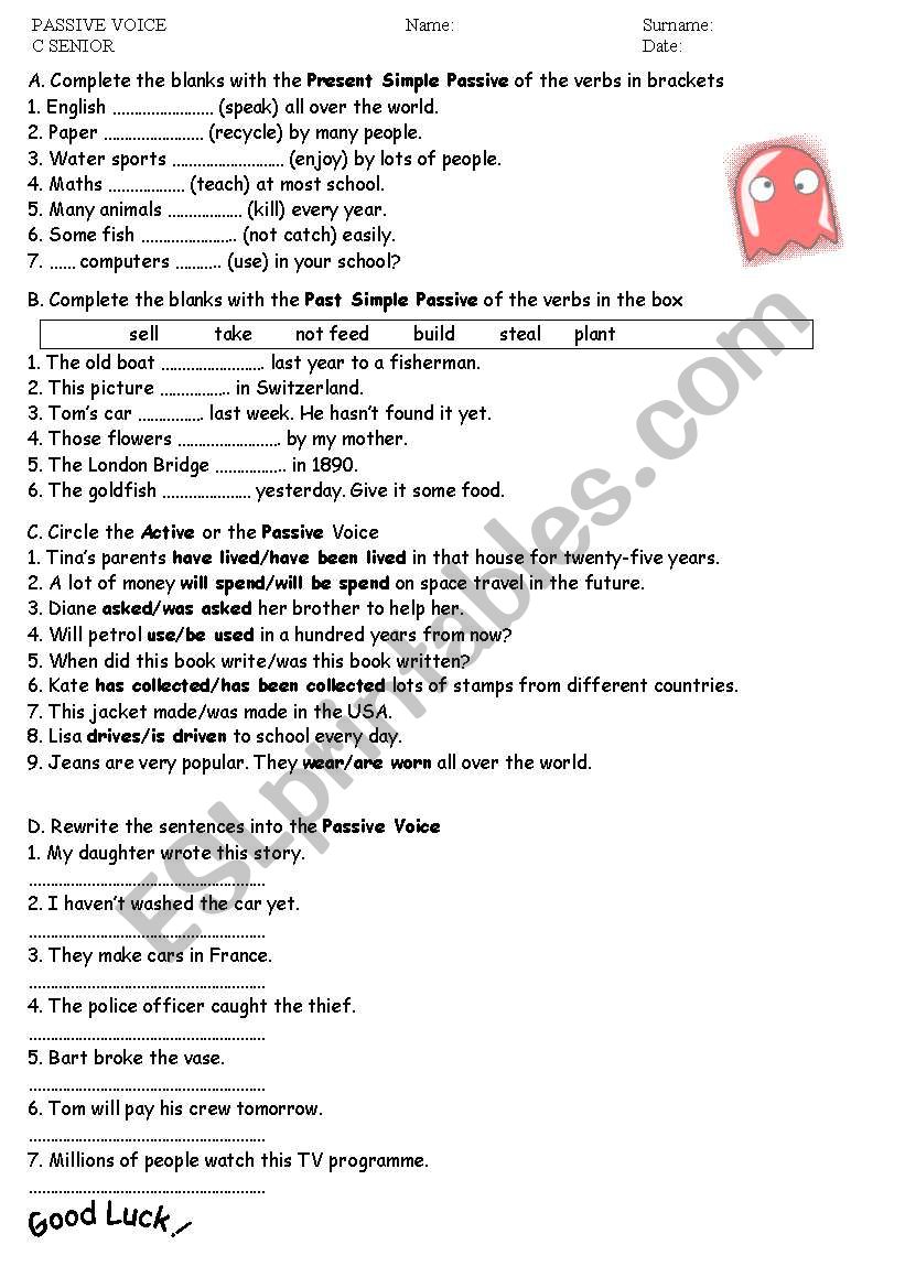 PASSIVE VOICE worksheet