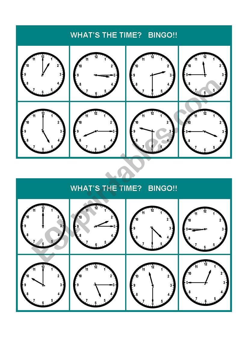 Whats the time? Bingo! (Set 1 of 3)