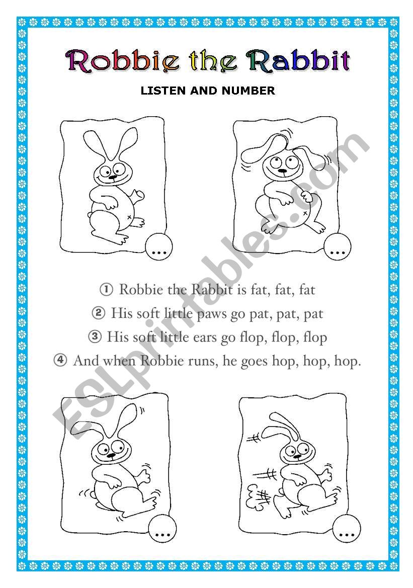 Robbie the Rabbit worksheet