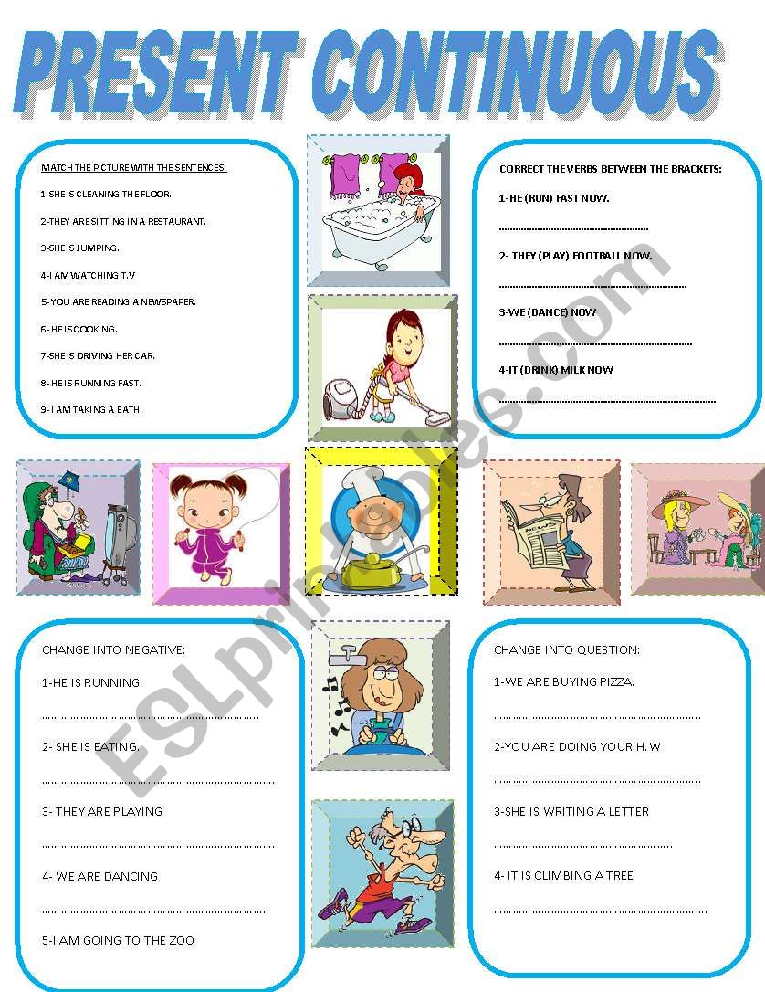 PRESENT CONTINUOUS worksheet