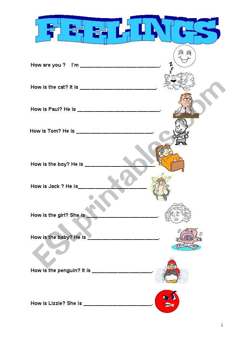 Feelings worksheet