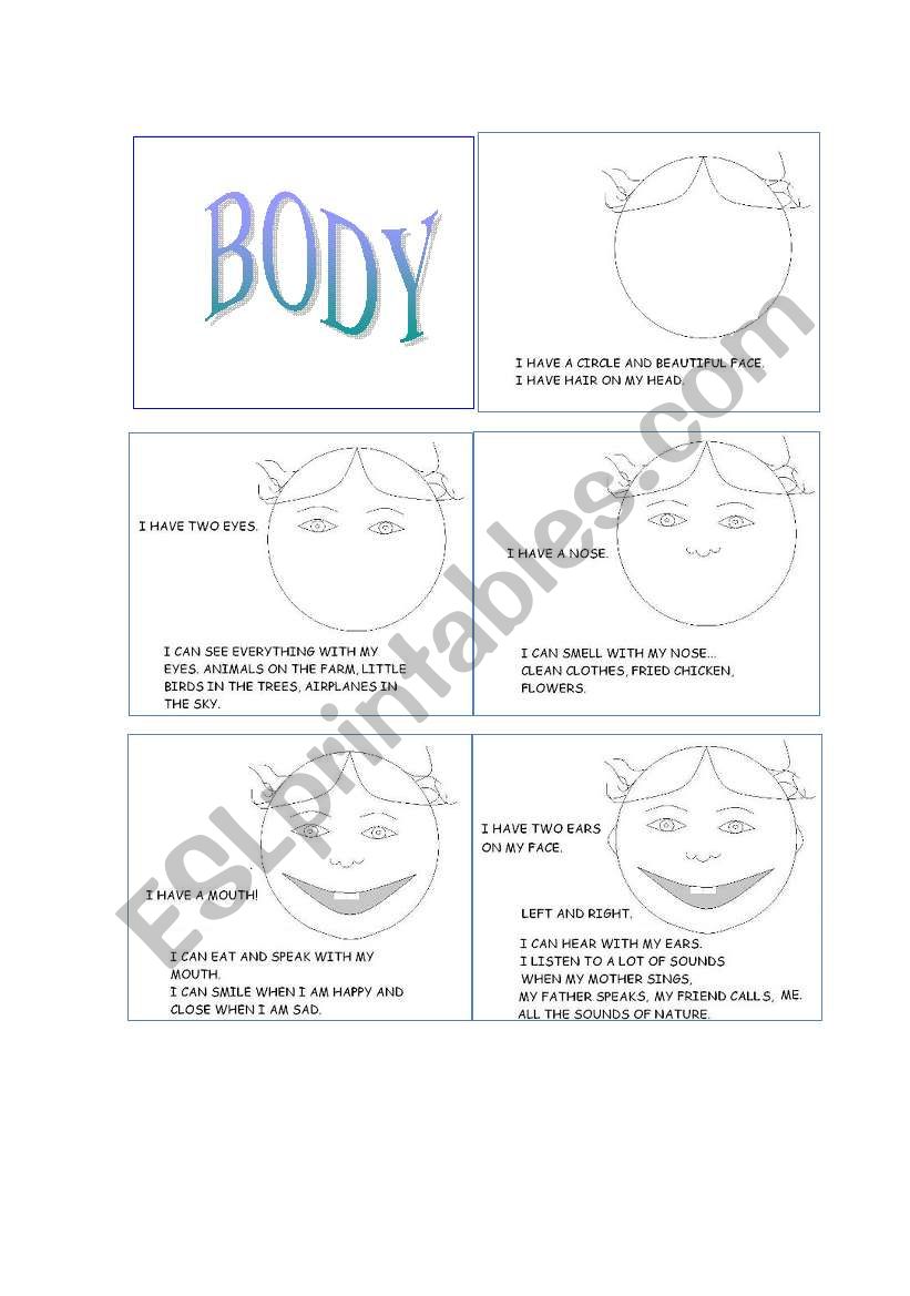 Parts of the body - COMIC worksheet