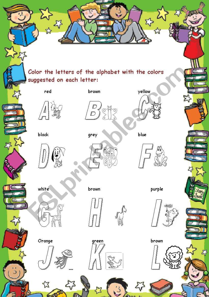 COLOR THE ALPHABET - PART I (FROM A TO L)
