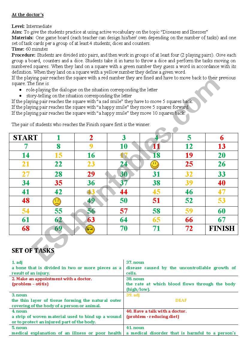 at the doctors esl worksheet by vestochka