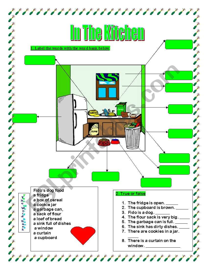 In The Kitchen worksheet